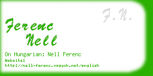 ferenc nell business card